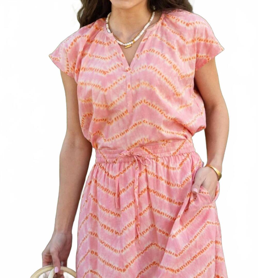 NEW EXVOTO allie tie dye blouse in ginger/pink